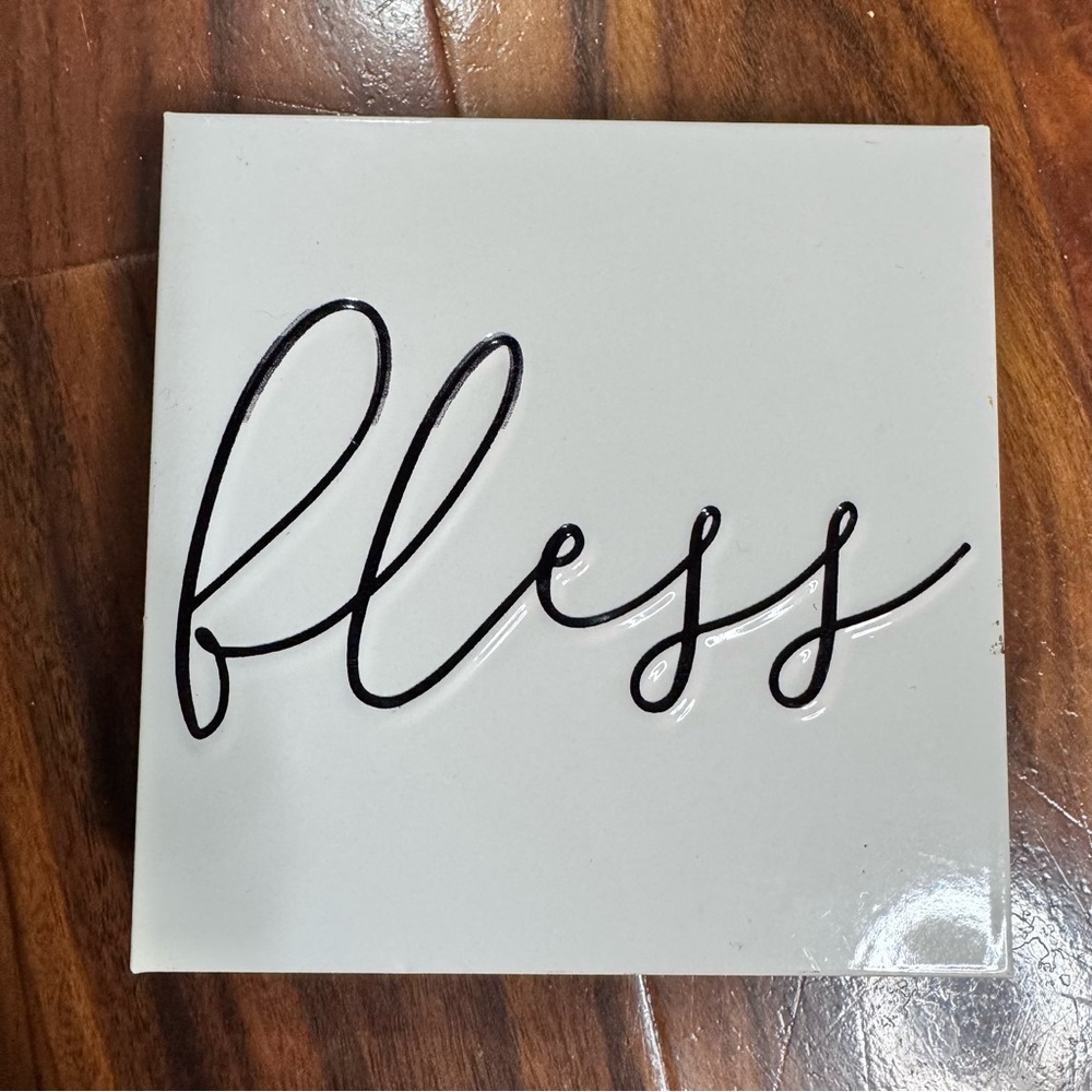 White Bless Wall Decor